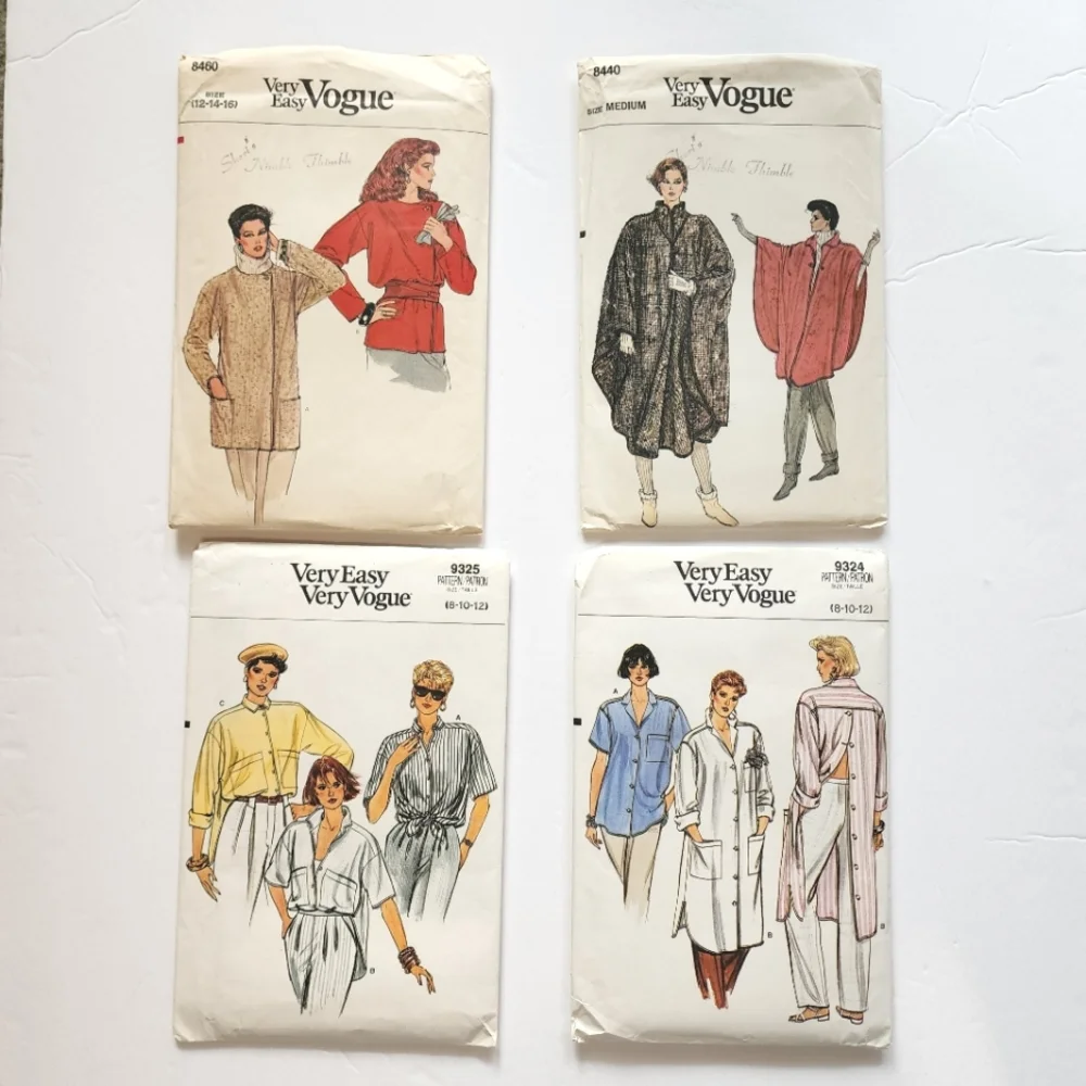 Very Easy Vogue 4 Sewing Pattern Bundle UNCUT Vintage 80s